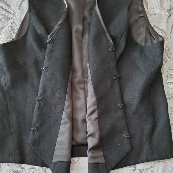 Chico's military-like linen black vest - Picture 5 of 7